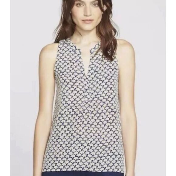 ✨Joie Silk Aruna Sz XS Tank Porcelain Sandstone Elephant Novelty Print✨ - Picture 2 of 12